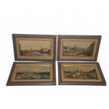 4 Canaletto Dresden Prints In Frames