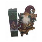 Decorative Santa Claus Figure With Holiday Tree