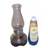 Glass Oil Lamp With Chimney And Lamp Oil