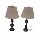 Brass Table Lamps With Pleated Shades