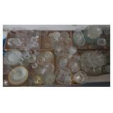 Large Assorted Lot of Clear Glass Tableware