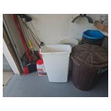 Garbage Cans, Buckets, and Cleaning Tools