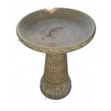 Ceramic Pedestal Bird Bath With Chip