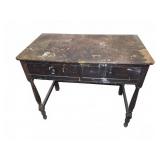 Wooden Desk with Two Drawers, Painted Surface