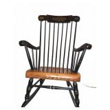 Black & Brown Wooden Windsor Rocking Chair