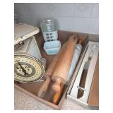 Kitchenware: Pyrex, Scale, Rolling Pins