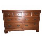 Heywood-Wakefield Wood Dresser With Brass Handles