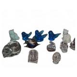 Art Glass Animal Figurines Lot Including Fenton