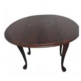 Round Wooden SideTable with Cabriole Legs