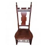 Turned Wood Side Chair with Carved Details
