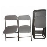 6 Gray Metal Folding Chairs