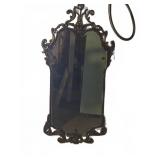 Ornate Bronze-Tone Wall Mirror With Floral Frame