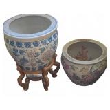 Decorative Fish Bowl Planters, Largest 14"