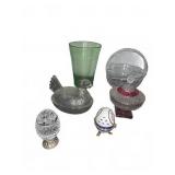 Pressed and Cut Glassware and Trinket Lot