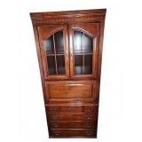 Wood Secretary Cabinet With Shelves and Drawers