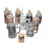 10 German and Budweiser Beer Steins