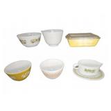 Pyrex Bowls, Dish, Creamer, Saucer Assorted Lot