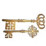 Decorative Gold Keys 19" and 27"