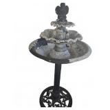 Cast Metal Cherub Garden Bird Bath Fountain
