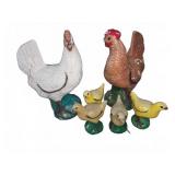 Concrete Chicken and Chicks Garden Figures Set