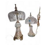 Cut Glass and Brass Table Lamps