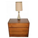 Maurer 3-Drawer Dresser With Glass Top And Lamp