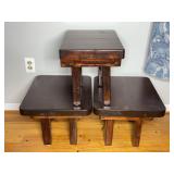 Three Dark Wood Side Tables