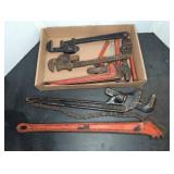 Pipe Wrenches and Chain Wrench Lot