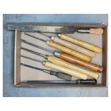 (9) Wood Handle Lathe Chisels and Gouges