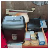 Chair, Shelf, Paper Shredder, Office Supplies