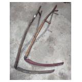 Back Saver Scythe and Wood Hand Scythe Pair