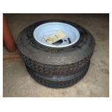 Pair Hi-Run 4.80-8 Tires With Steel Rims