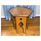 Wood Hexagonal Side Table 17" Diameter 17" Tall