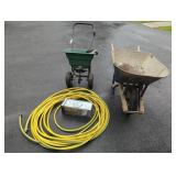Hose, Spreader, Wheelbarrow and Live Trap