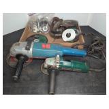 Bosch and Metabo Angle Grinders With Discs