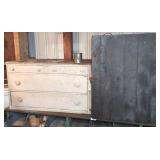 Wood Dresser and Large Painted Storage Cabinet