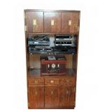 Mid-Century Wood Media Cabinet With Storage