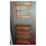 Wood Wall Shelf And Three-Tier Bookcase Set