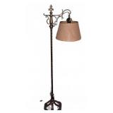 Vintage Bronze Metal Swing Arm Floor Lamp