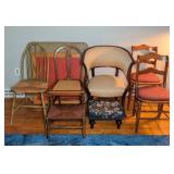 Vintage Chairs, Footstools, Folding Tables