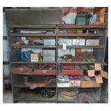 Metal Shelving Unit and Contents