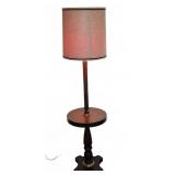 Vintage Floor Lamp With Built-In Table Shelf