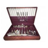 Silverplate Flatware Set in Wooden Box