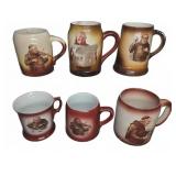 Character Mugs Germany and England Pottey