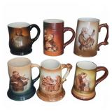 6 Monk Beer Steins and Mugs