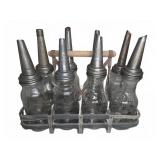 Set of 8 Oil Bottles With Carry Rack