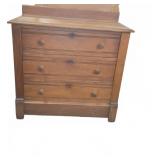Three Drawer Wooden Chest With Knob Pulls