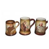 Morris Wilmore Co. Monk Motif Ceramic Mugs