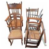 6 Vintage Wooden Chairs Mixed Styles