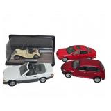 Four Diecast Model Cars Including 1938 Jaguar SS-